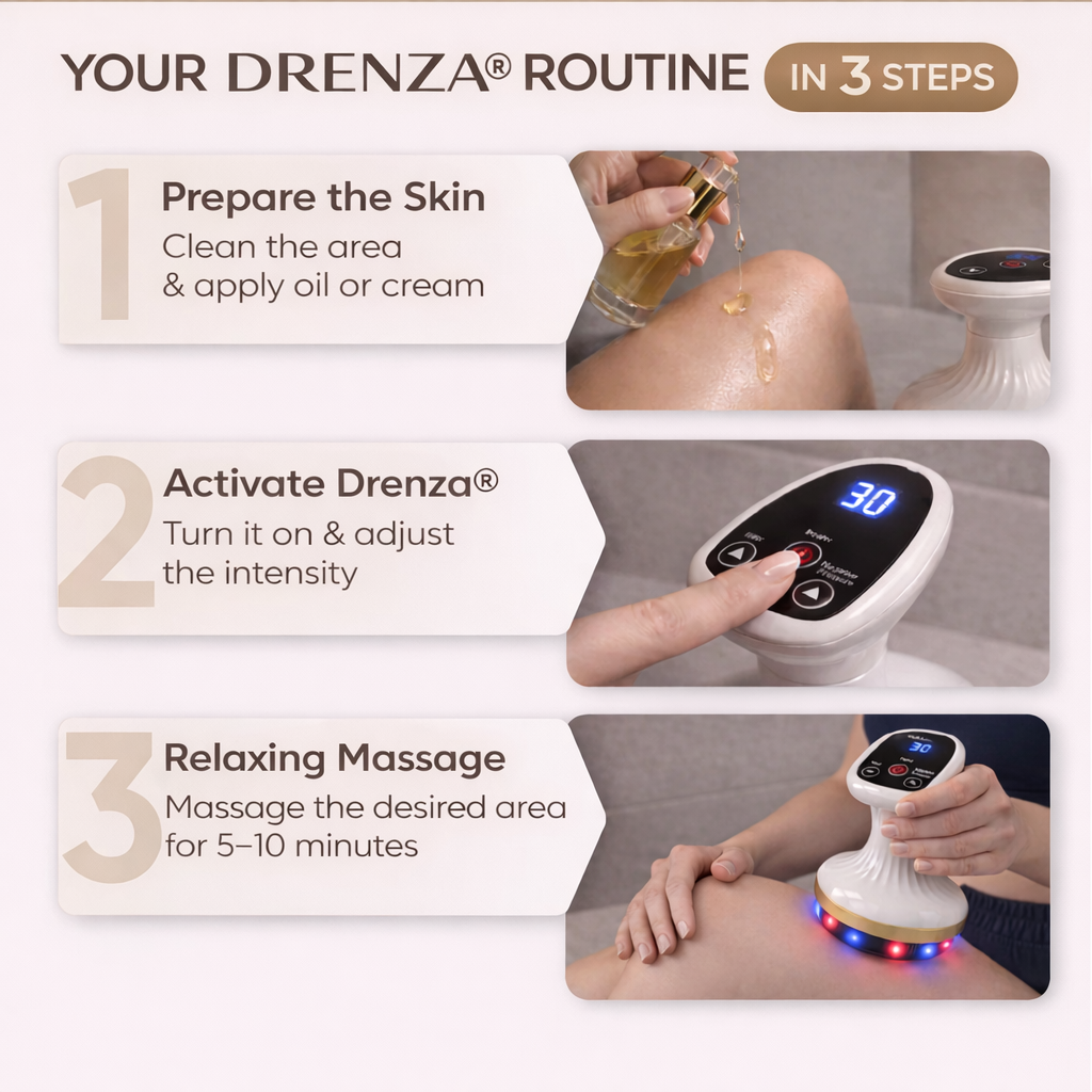 DRENZA® Lift™ – 4-in-1 Sculpting System: Instant De-puffing & Targeted Dimple Smoothing